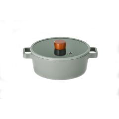 NEOFLAM FİKA GRİ ALÜMİNYUM DÖKÜM SIĞ TENCERE 22CM