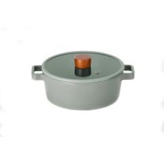 NEOFLAM FİKA GRİ ALÜMİNYUM DÖKÜM SIĞ TENCERE 22CM