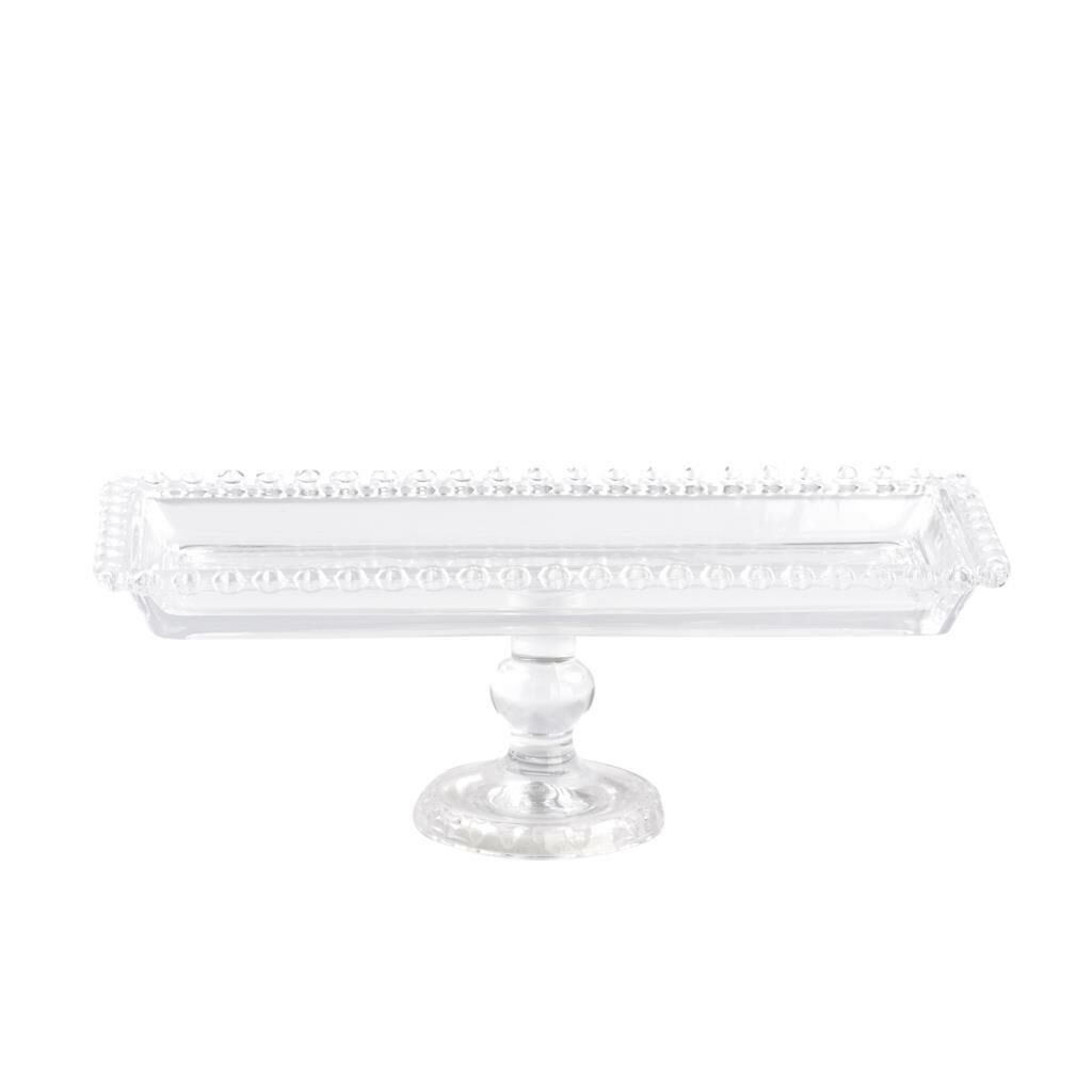 KALP CAM AYAKLI DİKDÖRTGEN SUNUMLUK 30CM