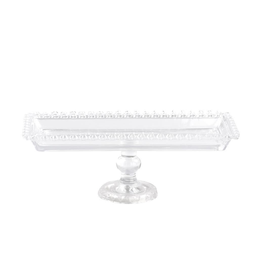 KALP CAM AYAKLI DİKDÖRTGEN SUNUMLUK 30CM