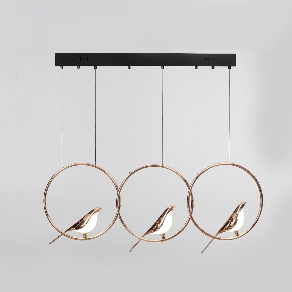 ALTIN KUŞLU DİKDÖRTGEN LEDLİ AVİZE