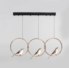 ALTIN KUŞLU DİKDÖRTGEN LEDLİ AVİZE