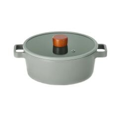 NEOFLAM FİKA GRİ ALÜMİNYUM DÖKÜM SIĞ TENCERE 24CM