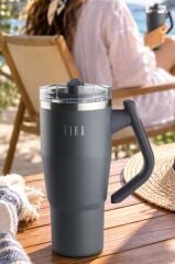 FİKA LUMİ DÖNER KULPLU TERMOS 950 ML ANTRASİT