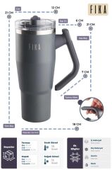 FİKA LUMİ DÖNER KULPLU TERMOS 950 ML ANTRASİT