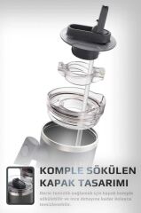 FİKA LUMİ DÖNER KULPLU TERMOS 950 ML ANTRASİT
