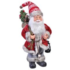 KIRMIZI GRİ NOEL BABA DEKOR 25CM