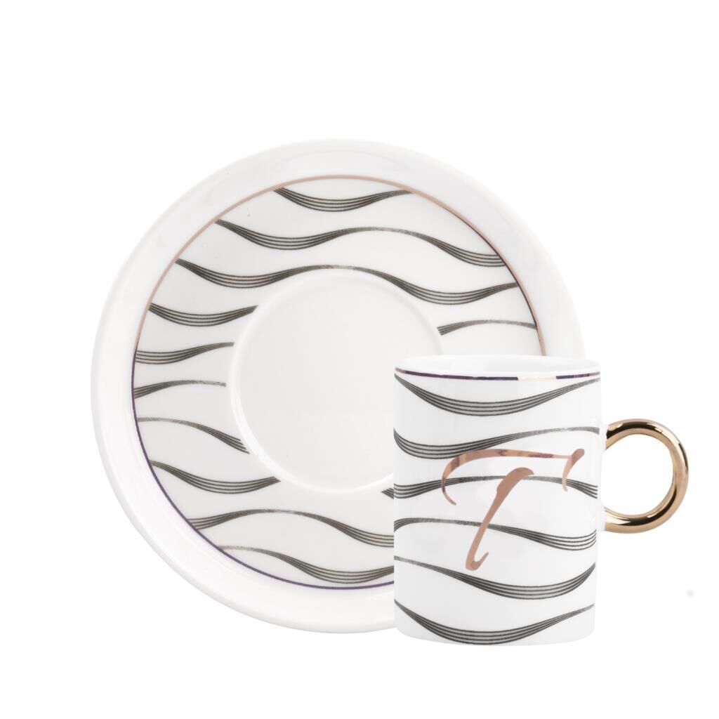 MONO T HARFİ TEK KİŞİLİK TÜRK KAHVESİ FİNCANI