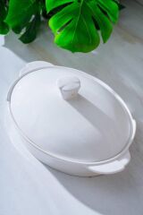 PURE CARMEN OVAL KAPAKLI SUNUM KABI 33CM