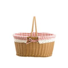 SENTETİK HASIR OVAL PİKNİK SEPETİ 37CM