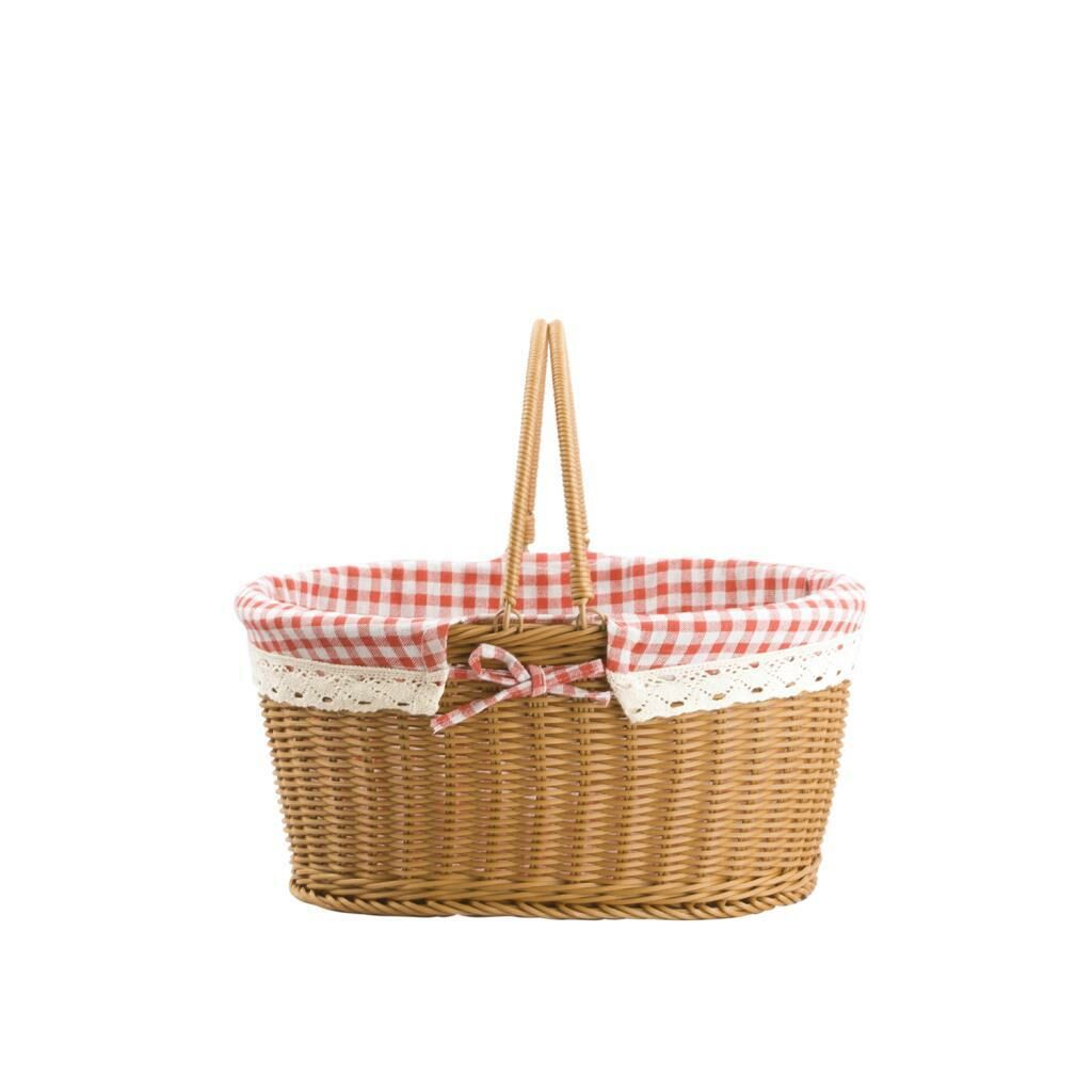 SENTETİK HASIR OVAL PİKNİK SEPETİ 32CM