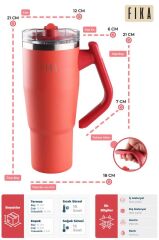 FİKA LUMİ DÖNER KULPLU TERMOS 950 ML KIRMIZI