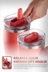 FİKA LUMİ DÖNER KULPLU TERMOS 950 ML KIRMIZI