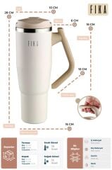 FİKA LUMİ DÖNER KULPLU TERMOS 1200 ML BEJ