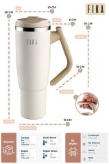 FİKA LUMİ DÖNER KULPLU TERMOS 1200 ML BEJ