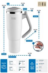 FİKA LUMİ DÖNER KULPLU TERMOS 1200 ML BEYAZ