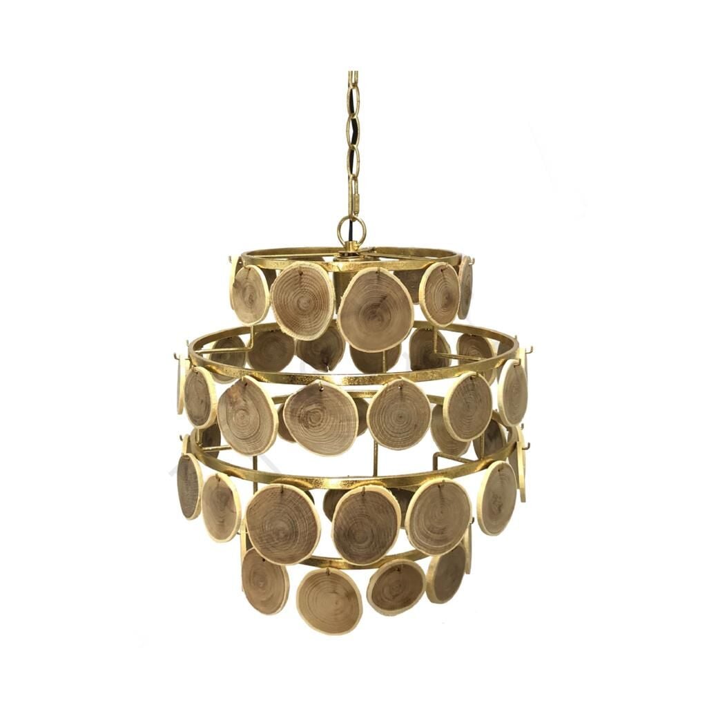 LAPENA TEKLİ AHŞAP AVİZE 1XE27