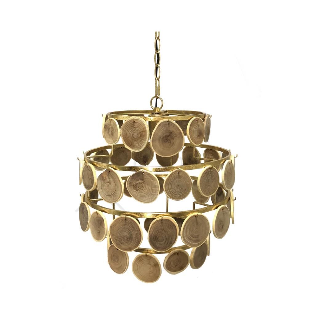 LAPENA TEKLİ AHŞAP AVİZE 1XE27