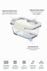 FİKA GLACE BEJ VAKUMLU SAKLAMA KABI 460 ML