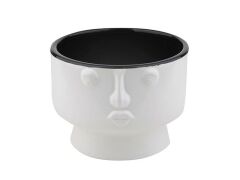 SİYAH BEYAZ MASKE SAKSI/VAZO 14CM
