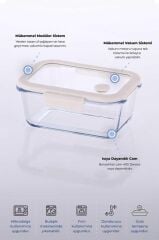 FİKA GLACE BEJ VAKUMLU SAKLAMA KABI 800 ML