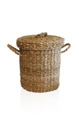 HASIR KULPLU YUVARLAK ÇAMAŞIR SEPETİ 45CM