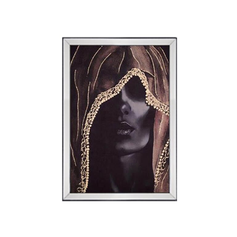 SİYAH ALTIN ÖRTÜLÜ KADIN TABLO 70x100cm