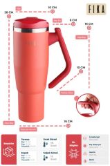 FİKA LUMİ DÖNER KULPLU TERMOS 1200 ML KIRMIZI