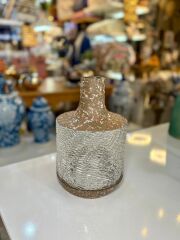 LYON KAHVE CAM VAZO 17X17X27CM