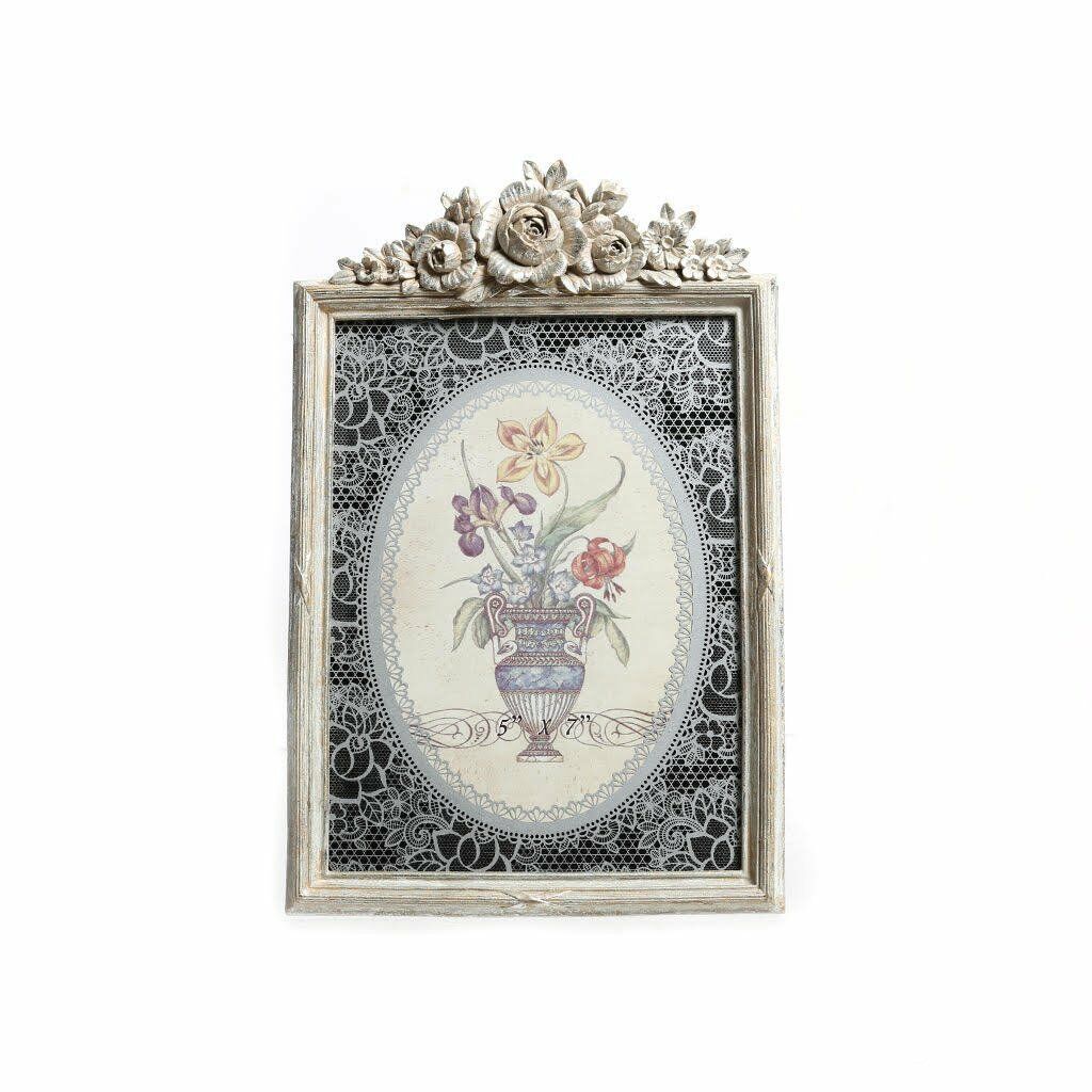 GÜMÜŞ ÇİÇEKLİ ÇERÇEVE 13X18CM