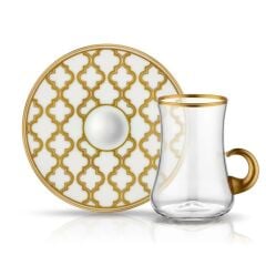 KOLEKSİYON DERVISH VİYANA ALTIN KULPLU ÇAY SETİ 1 KİŞİLİK