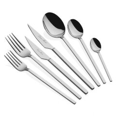 CARRE GÜMÜŞ SADE 12 KİŞİLİK 84 PARÇA ÇATAL KAŞIK BIÇAK SETİ