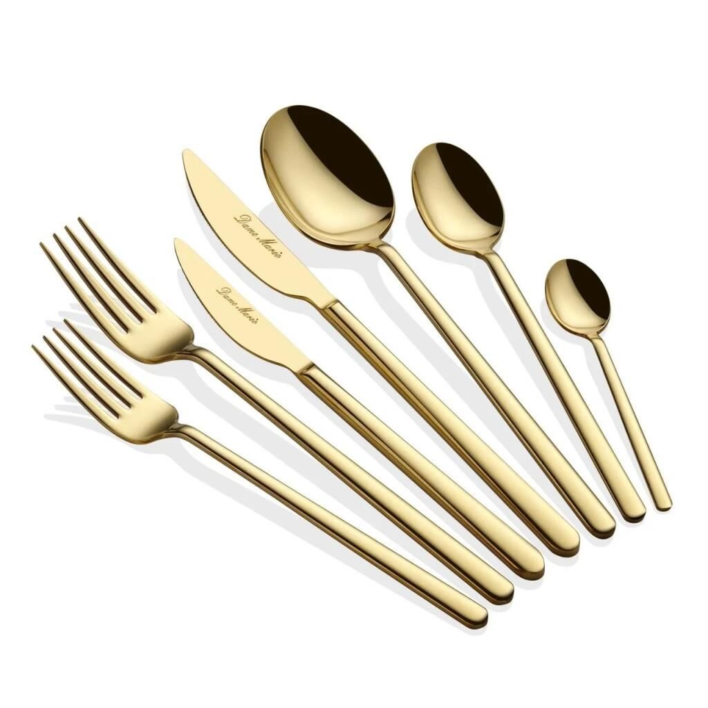 ALLEGRA ALTIN SADE 12 KİŞİLİK 84 PARÇA ÇATAL KAŞIK BIÇAK SETİ