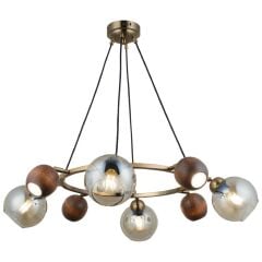 ROMENA 4+4 ANTİK LAK SIRALI AVİZE 4XGU10+4XE27