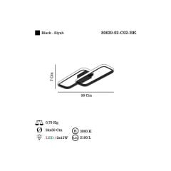 LUCAS SİYAH 2'Lİ LEDLİ PLAFONYER AVİZE 3000K