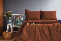 DAISY KİREMİT %100 PAMUK YIKAMA ÇİFT KİŞİLİK NEVRESİM TAKIMI