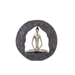GÜMÜŞ ESKİTME YOGA YAPAN KADIN BİBLO 28CM