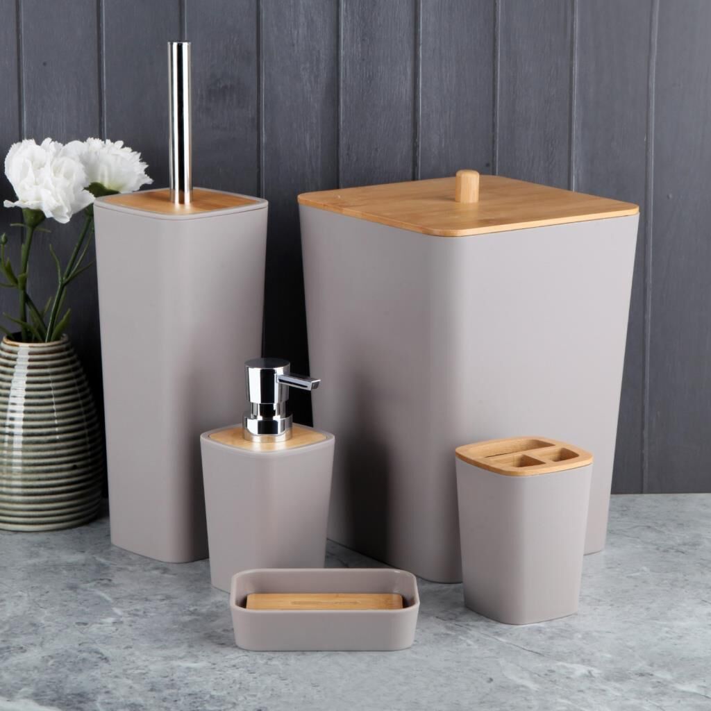 BRAGA KAHVE AHŞAP 5'Lİ BANYO SETİ