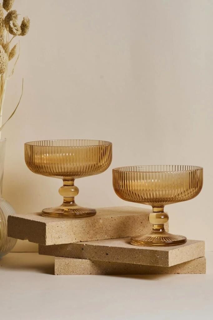 IMOLA AMBER 2'Lİ AYAKLI KASE/DONDURMALIK 310ML