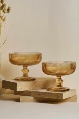 IMOLA AMBER 2'Lİ AYAKLI KASE/DONDURMALIK 310ML