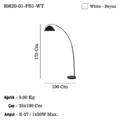 PUCARA BEYAZ LAMBADER 1XE27