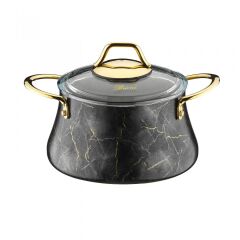 SİYAH MERMER 7 PARÇA TENCERE SETİ