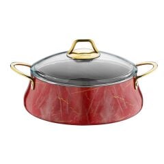 KIRMIZI MERMER 10 PARÇA TENCERE SETİ