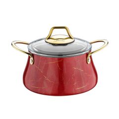 KIRMIZI MERMER 10 PARÇA TENCERE SETİ