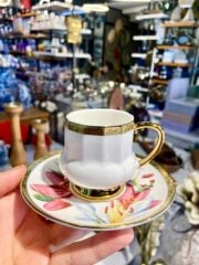 KALMIA PEMBE DESEN1 TEK KİŞİLİK TÜRK KAHVESİ FİNCANI