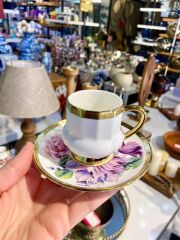 KALMIA ÇİÇEKLİ 6 KİŞİLİK TÜRK KAHVESİ FİNCANI