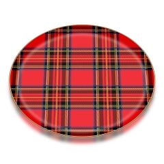 EKOSE KIRMIZI PARLAK ALTIN CAM TEPSİ