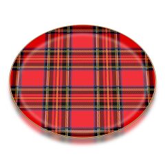 EKOSE KIRMIZI PARLAK ALTIN CAM TEPSİ