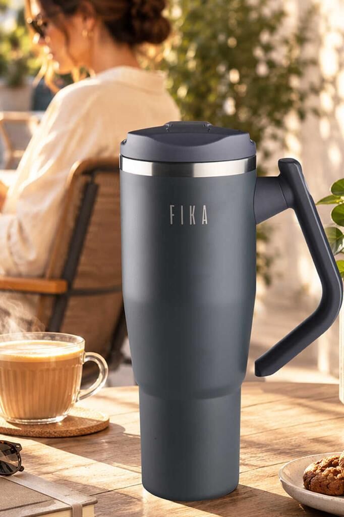 FİKA LUMİ DÖNER KULPLU TERMOS 1200 ML ANTRASİT