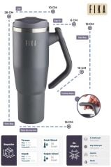 FİKA LUMİ DÖNER KULPLU TERMOS 1200 ML ANTRASİT